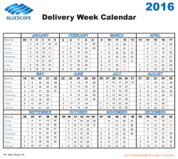 delivery week calendars week calendar