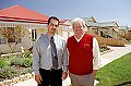 Builders in every mainland state of Australia have won big prizes in the first phase of the COLORBOND&reg; steel “Make the Right Choice and Win” competition. Pictured is Victorian division winner Terry Davies (right) of Highview Homes and BHP Steel’s George Plionis in front of some of Highview’s period reproduction homes using COLORBOND steel.